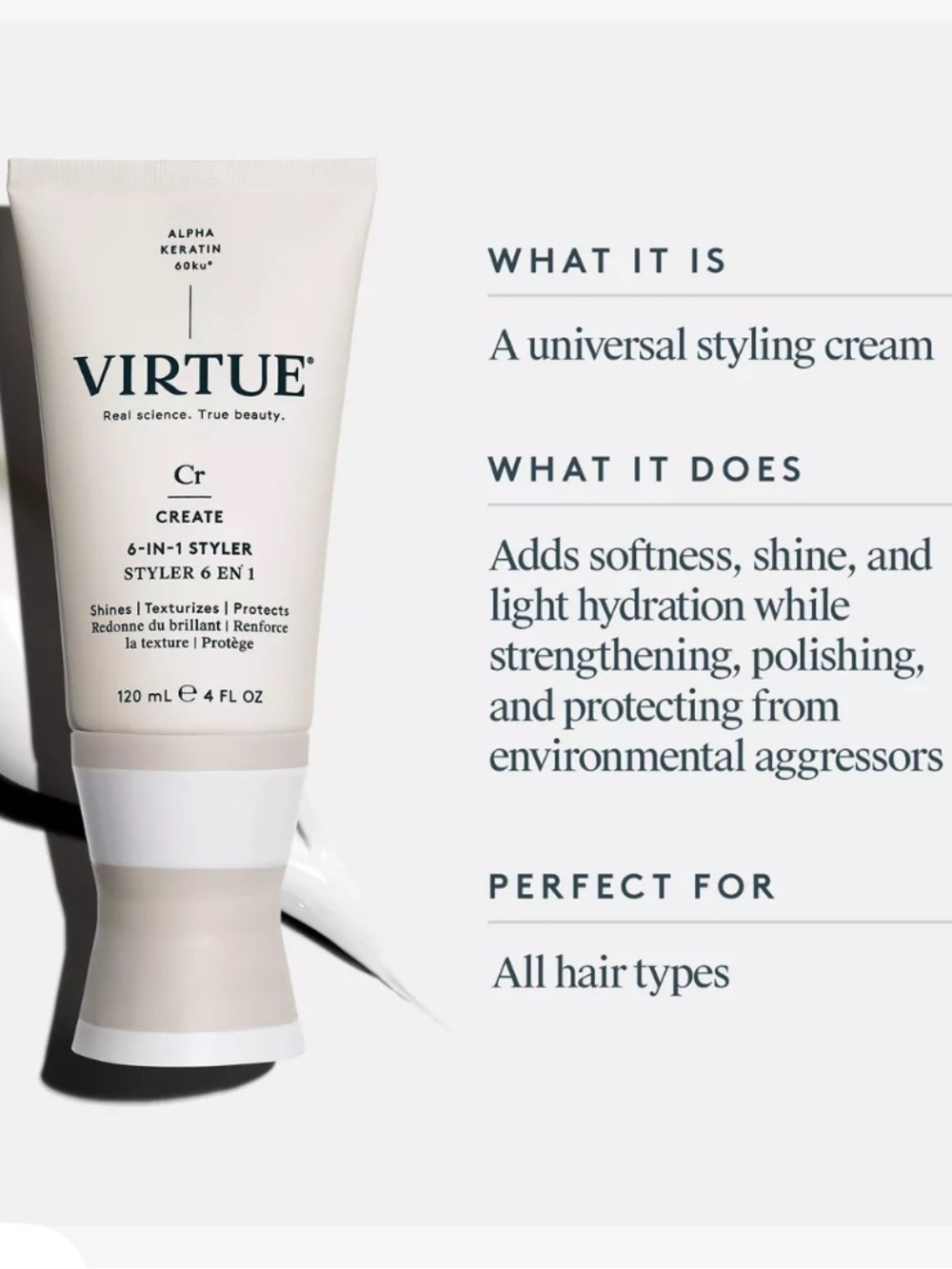 Virtue 6-in-1 Styler 120 ml 4 oz Full Size NEW sealed - Picture 2 of 2